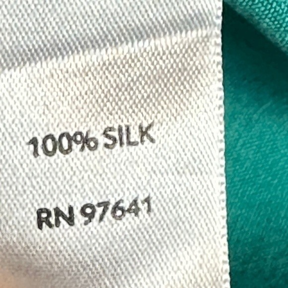 J. Jill Turquoise Silk Long Sleeve V-Neck Top S - Picture 5 of 8